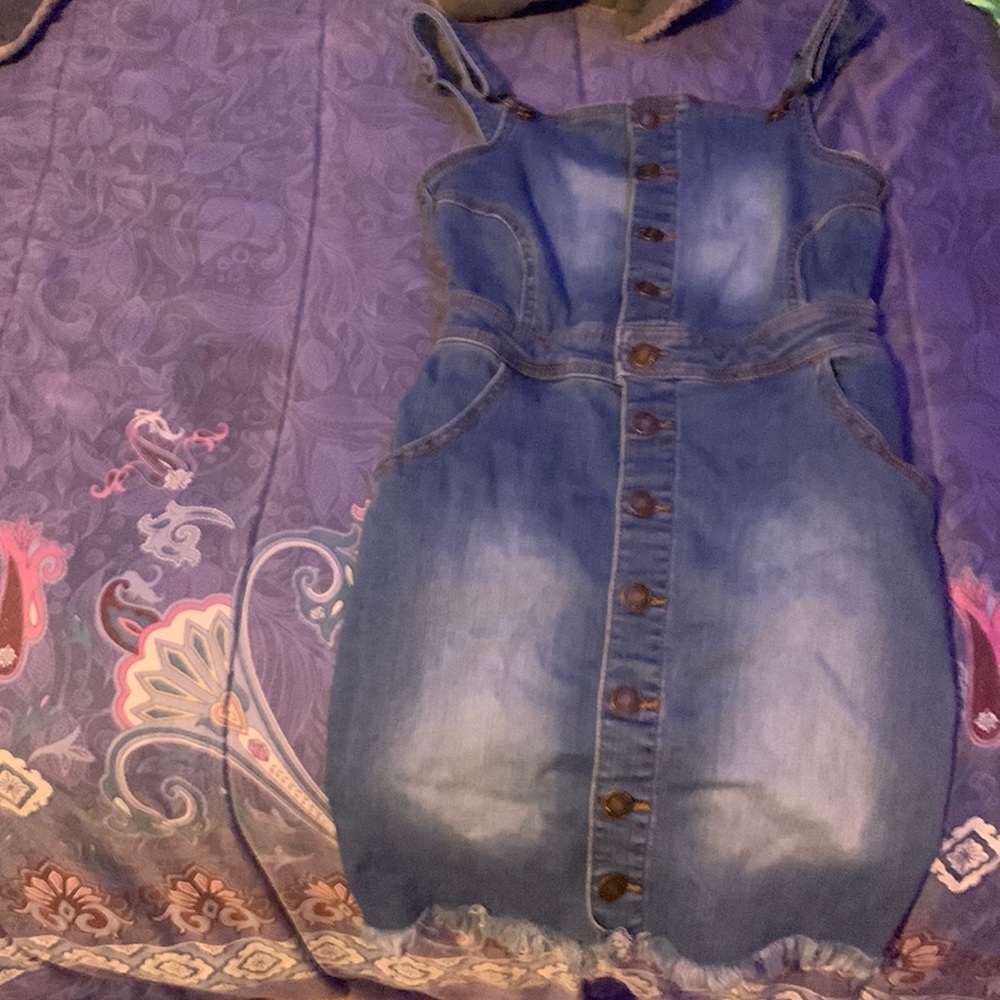blue jean overall skirt